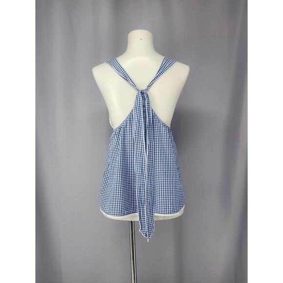 Victorias Secret Babydoll Tank Womens Medium Blue Gingham Cotton Sleepwear - Picture 2 of 11